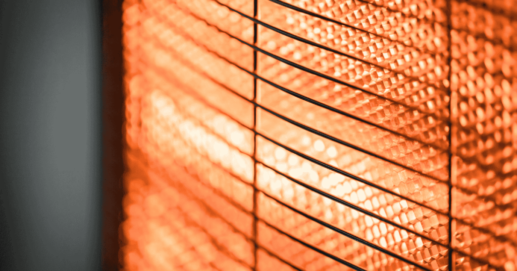 closeup of glowing heater