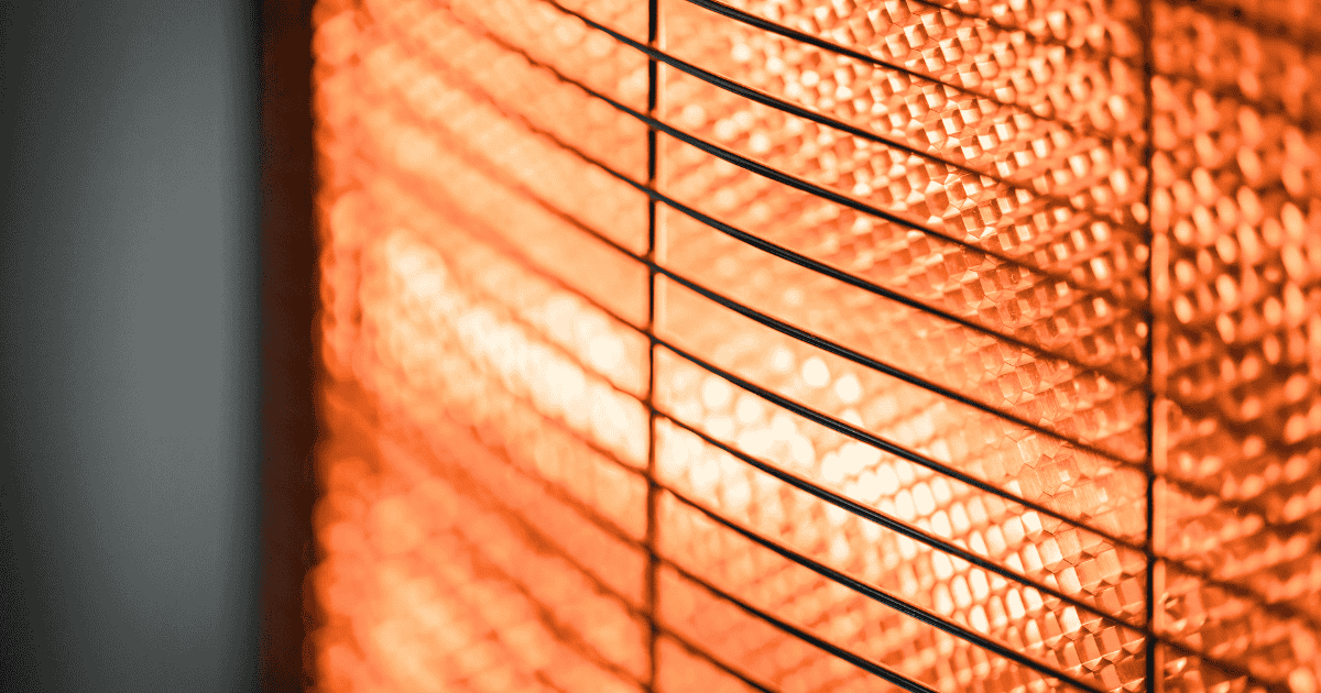 closeup of glowing heater
